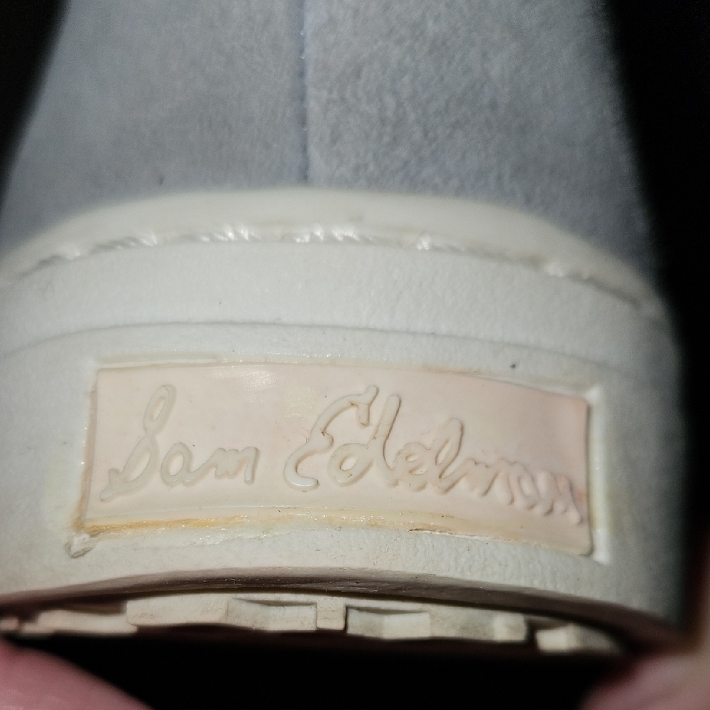 Sam Edelman Blue- Grey Sneakers with Fluffy Detail - Picture 3 of 6
